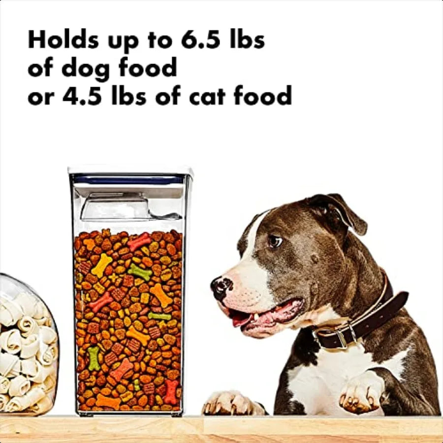 OXO Good Grips Pet POP Container 6.0 Qt 5.7 L with Half Scoop Ideal for up to 6.5lbs of Dog Food or 4.5lbs of Cat Food Airtight