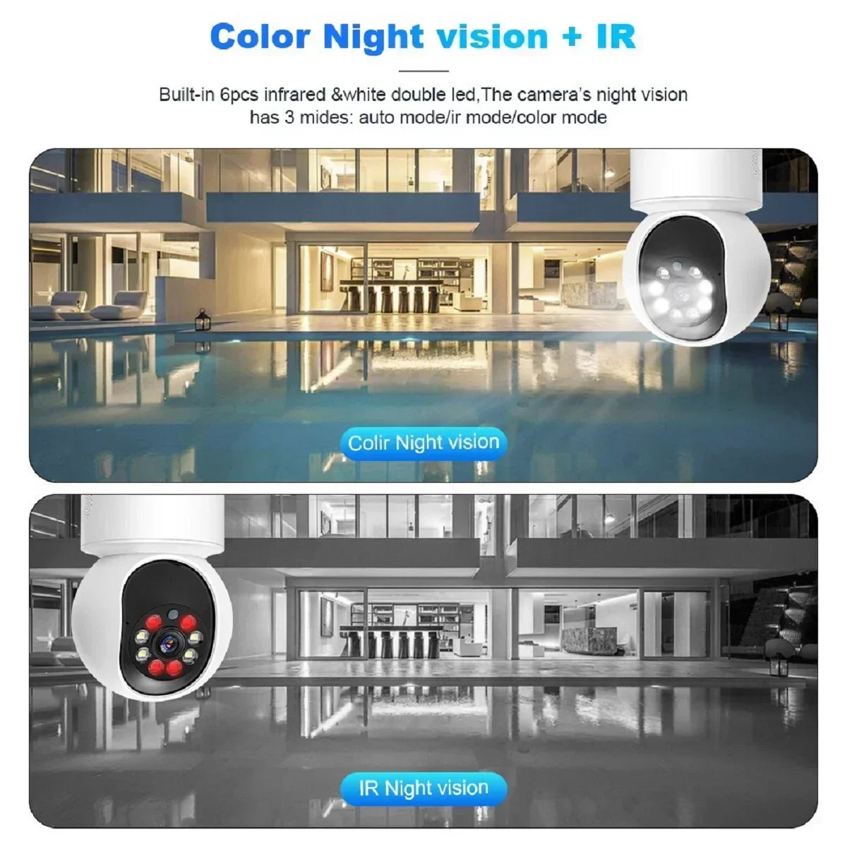 4K Smart WiFi IP Camera Indoor Wireless Security Baby Monitor Supports Two-way Audio Color Night Vision Home Surveillance Camera