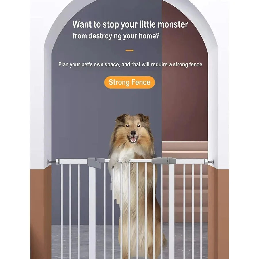Extra Long Baby Gate for Wide Doorways 85100 inches Extra Wide Large Dog Gate for Indoor Use Child Proof Safety Gate with Secur