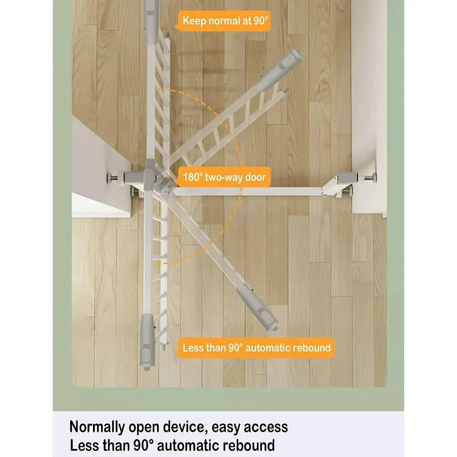 Extra Long Baby Gate for Wide Doorways 85100 inches Extra Wide Large Dog Gate for Indoor Use Child Proof Safety Gate with Secur