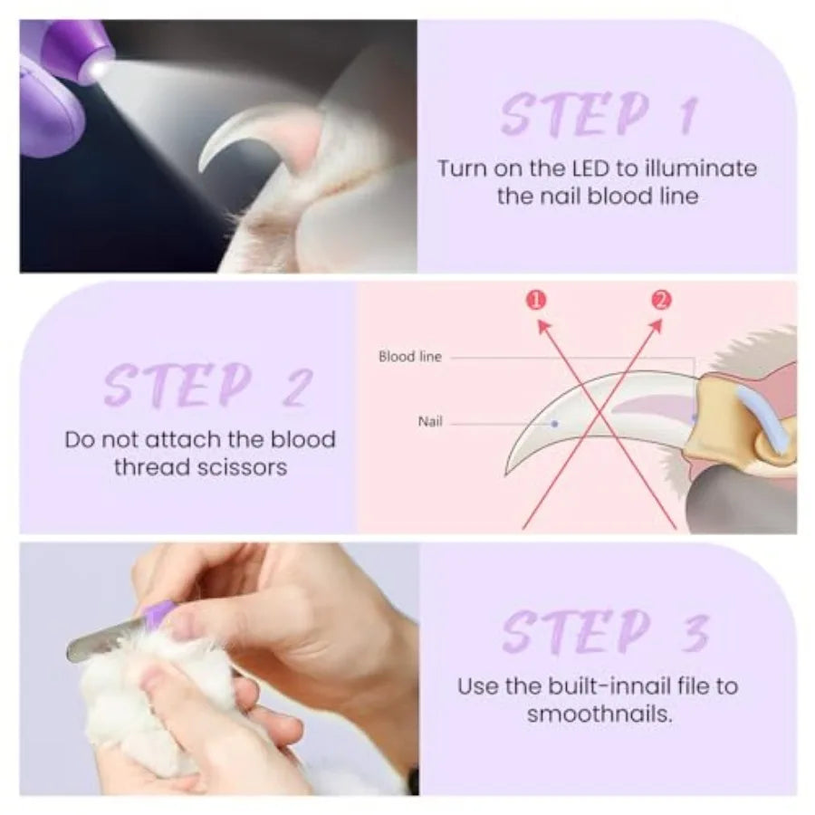 Professional Dog and Cat Nail Clippers with Powerful Safety Guard and Builtin Nail File for Large to Medium Breeds Prevents Ove