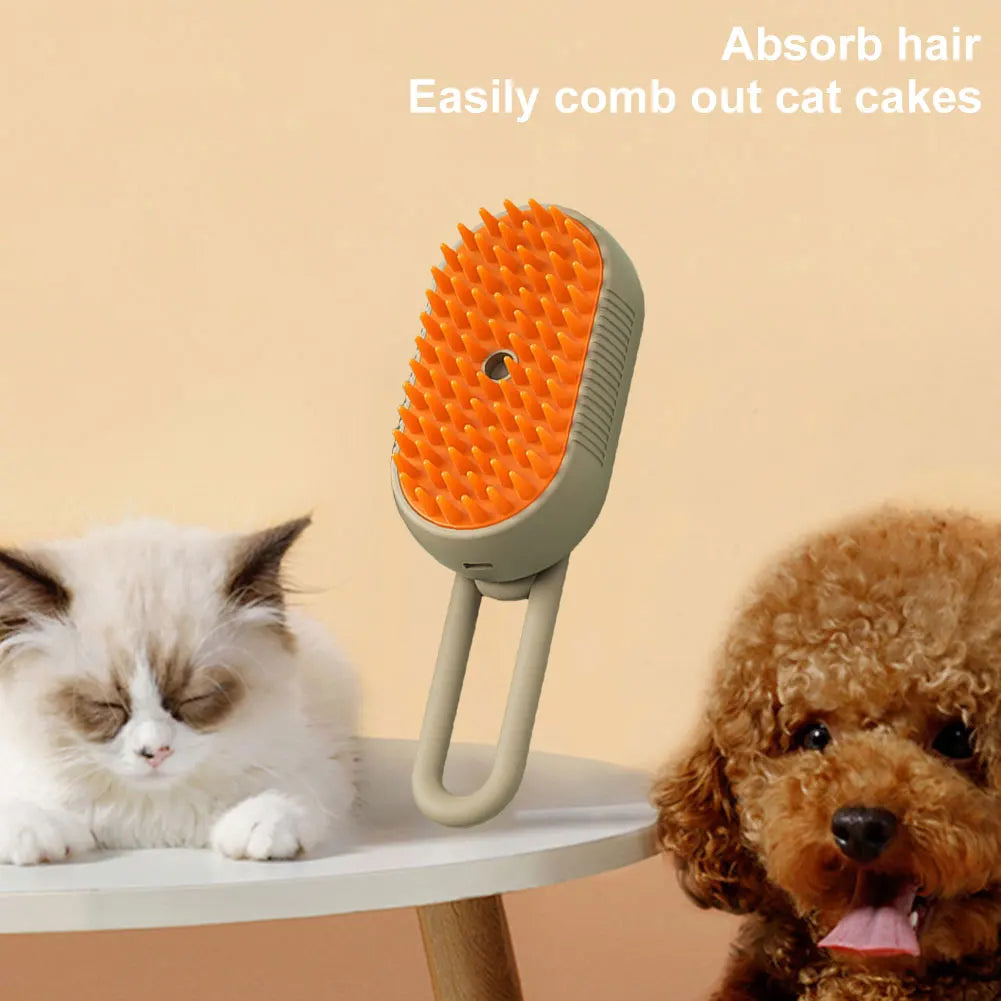 Cat Steam Brush 3 in 1 Massage Grooming Brush Dog Brush Pet Hair Cleaning Brush Comb for Cats and Dogs