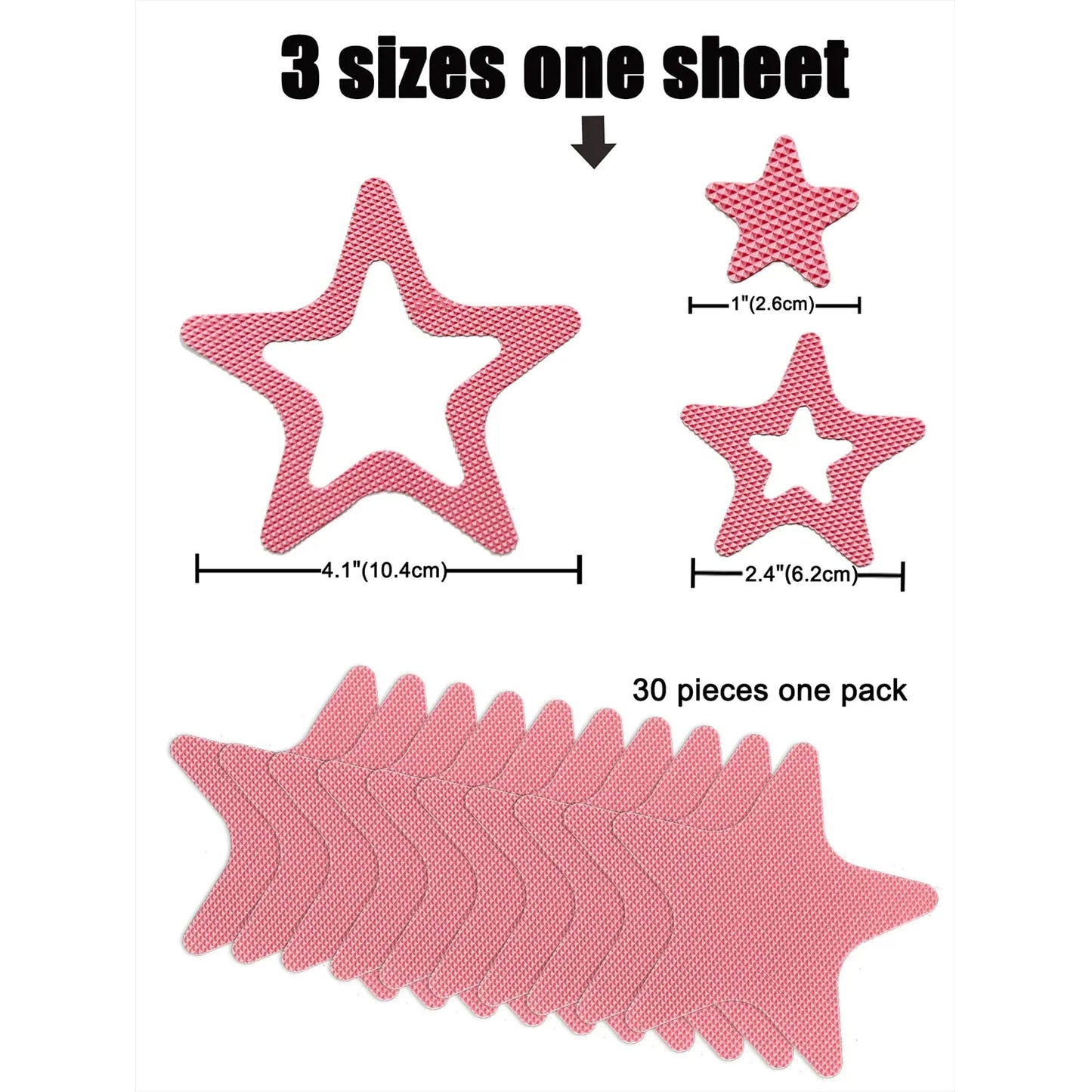 10 PCS Anti Slip Shower Tread Sticker Safety 2026Bathtub Strips Premium Adhesive Star Snowflak Decals for Bath Tub Shower Stairs