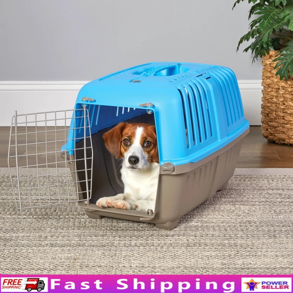 Portable 24 Inch Hard Sided Pet Carrier Small Dogs Cats with Metal Door Easy Assembly Travel Pet Transport