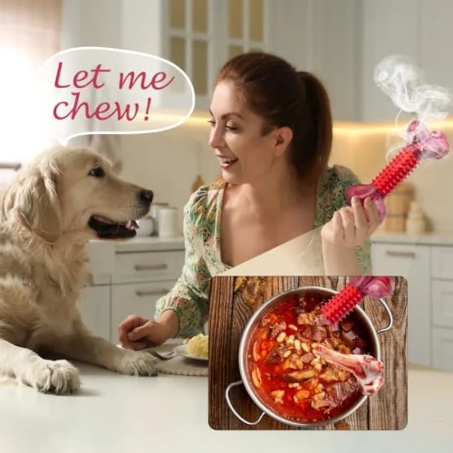 Durable and Tough Dog Toys Designed for Aggressive Chewers: Large Breed Beef Flavor Chew Bone Made from HighQuality Nylon and R