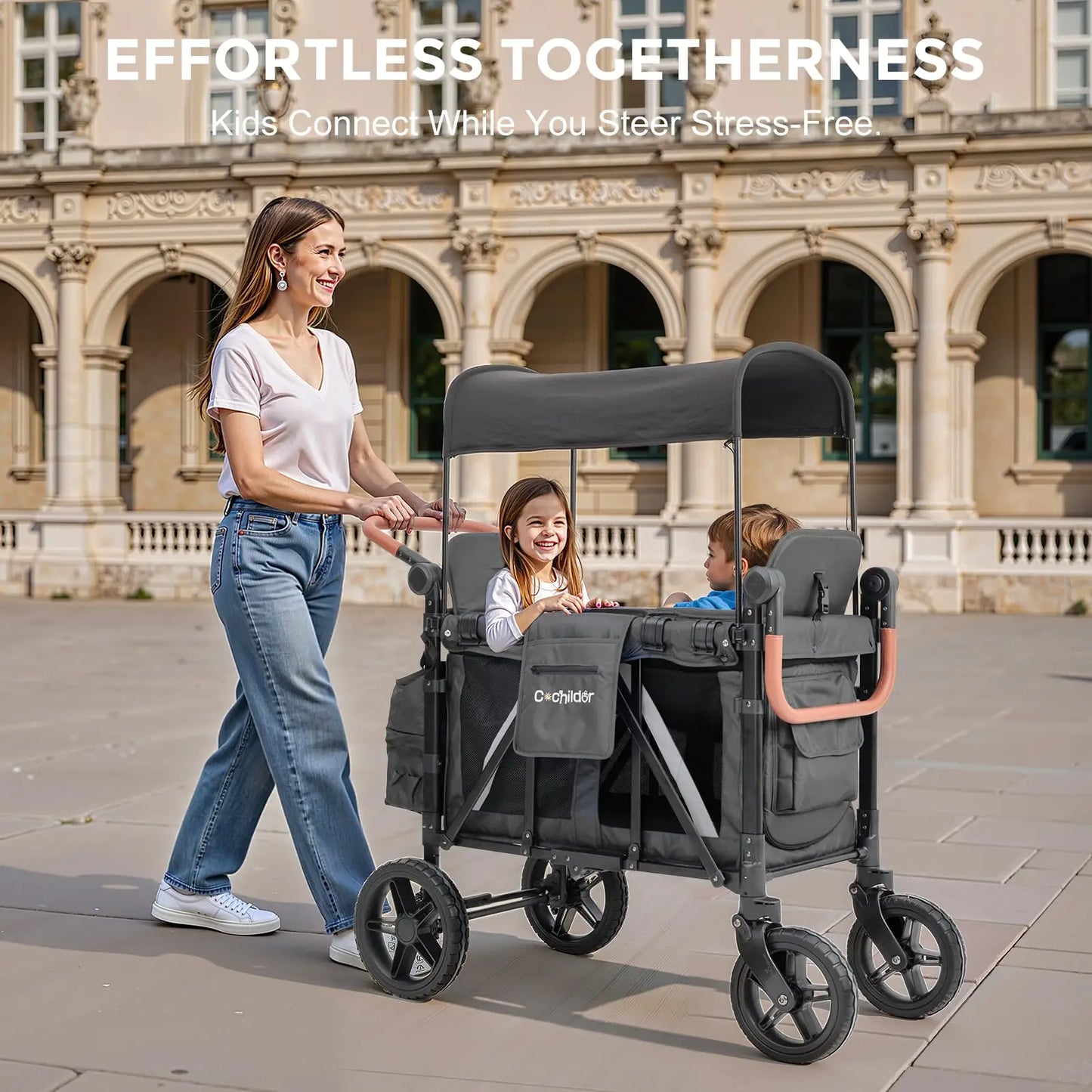 Double seat baby stroller, foldable baby stroller, outdoor camping vehicle, outdoor product storage vehicle