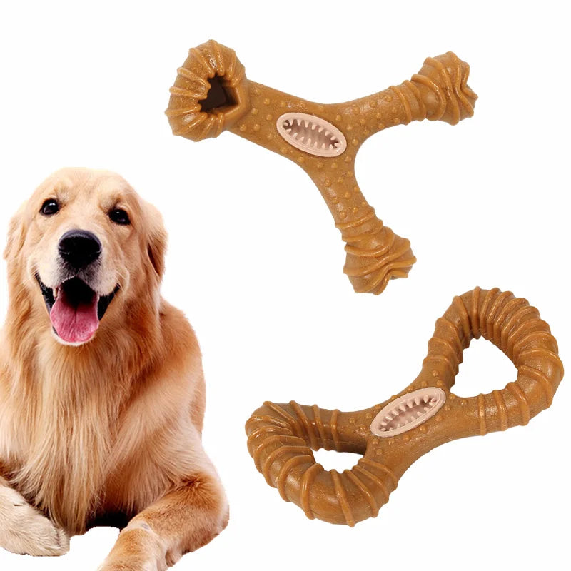 Indestructible 22CM Solid Beechwood Chew Stick for Large Dogs - Dental Health Interactive Toy with Treat Hole, Heavy Duty Chewin