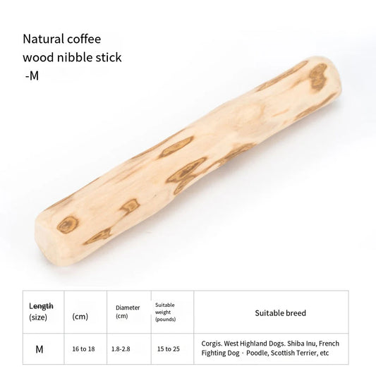 1pc Natural Coffee Wooden Dog Chew Toys for Puppy Pet Dogs Teething Stress Relief Molar Teeth Cleaning Safe Chew Sticks Supplies