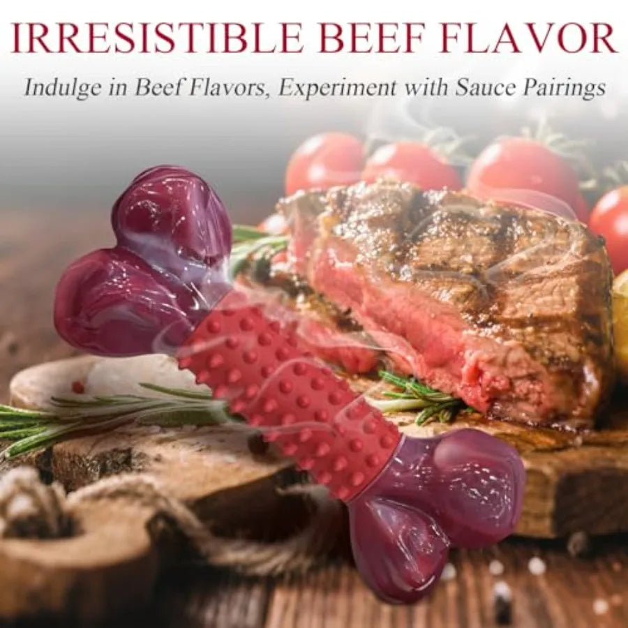 Durable and Tough Dog Toys Designed for Aggressive Chewers: Large Breed Beef Flavor Chew Bone Made from HighQuality Nylon and R