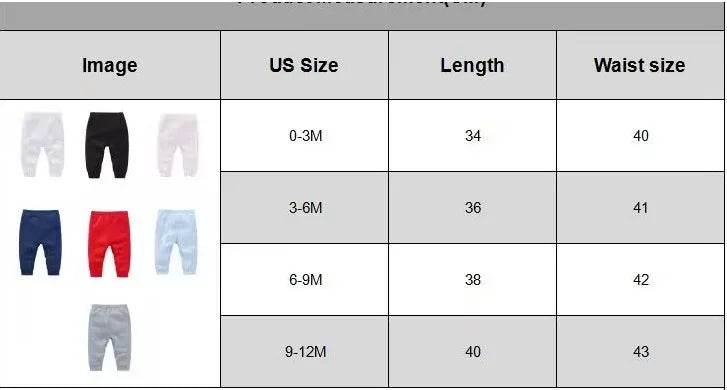 0-12M Cotton Newborn Baby 4 Pcs/lot Boy Girl Pants Solid  Long Trousers Casual Baby Leggings For Girls Boys Spring Autumn