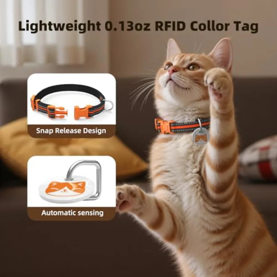 Smart RFID Cat Feeder with 3 Collar Sensors for MultiCat Homes Automatic Timed Feeding with 4 Modes Voice Recordin