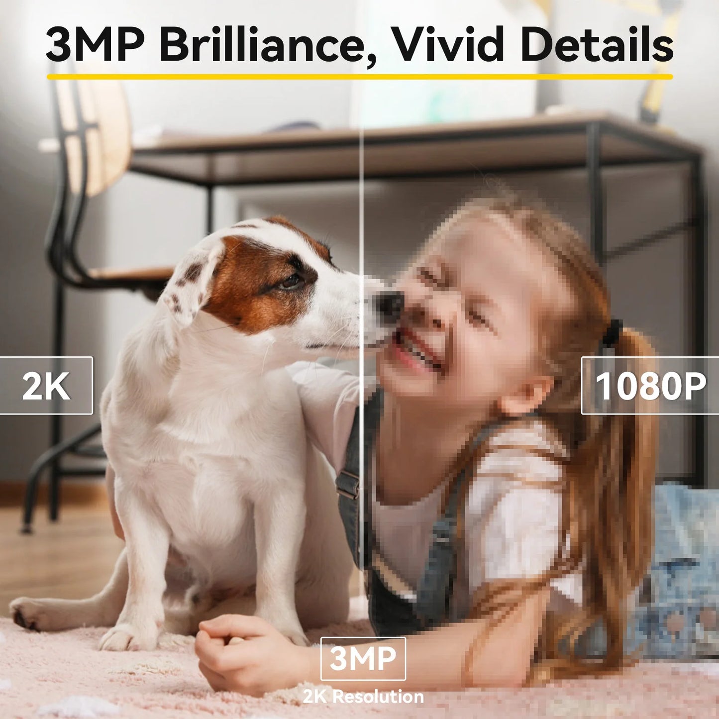 3MP WiFi IP Camera Smart Baby Monitor Home Security 5G WiFi Indoor IP Automatic Tracking 24/7 Video Surveillance
