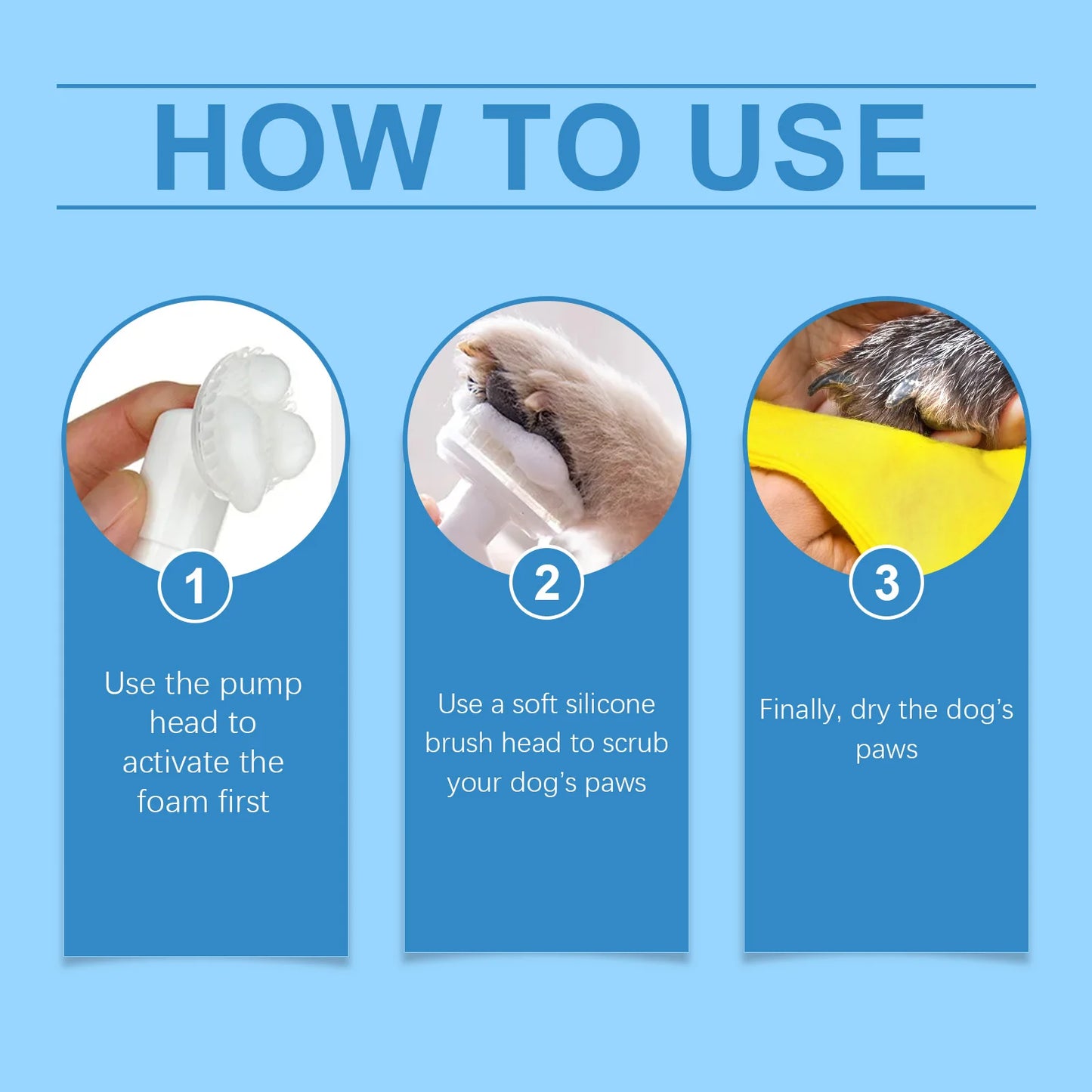 1-4PCS No Rinse Pet Paw Cleaner Foam for Dogs Gentle Foot Wash Cleans Dirty Paws Deodorizes Moisturizes and Protects Pads