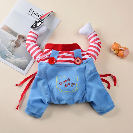 Cute Funny Dog Clothes Halloween Pet Costume For Small Big Dogs Cats Adjustable Puppy Cosplay Outfits Jumpsuit Pug Party Apparel