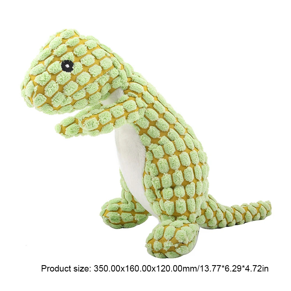 Dino Sounding Interactive Dog Toy Stuffed Plush Dog Toy Soft Pet Plush Toy for Aggressive Chewers