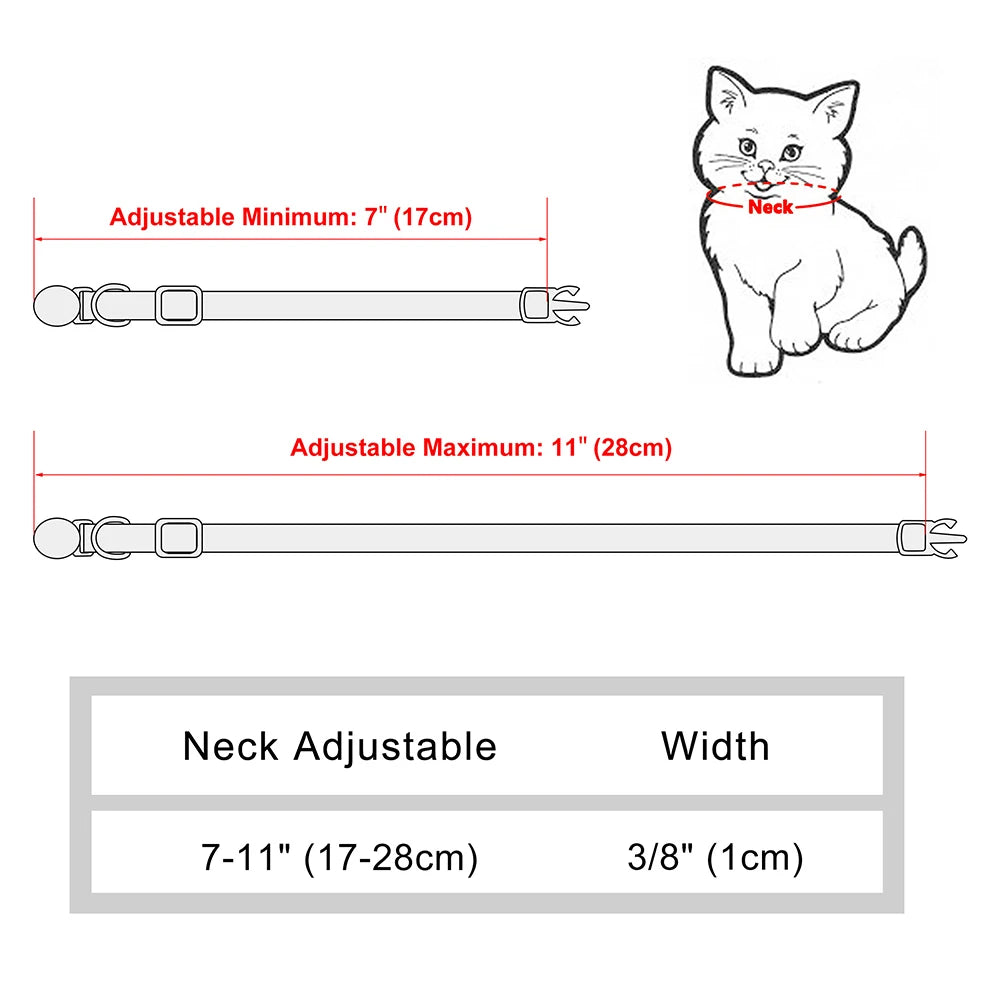 Cat Collar Free Personalized Kitten Collars Engraved Pet Puppy Name Necklace Collars Anti-lost for Cats Small Dogs Adjustable