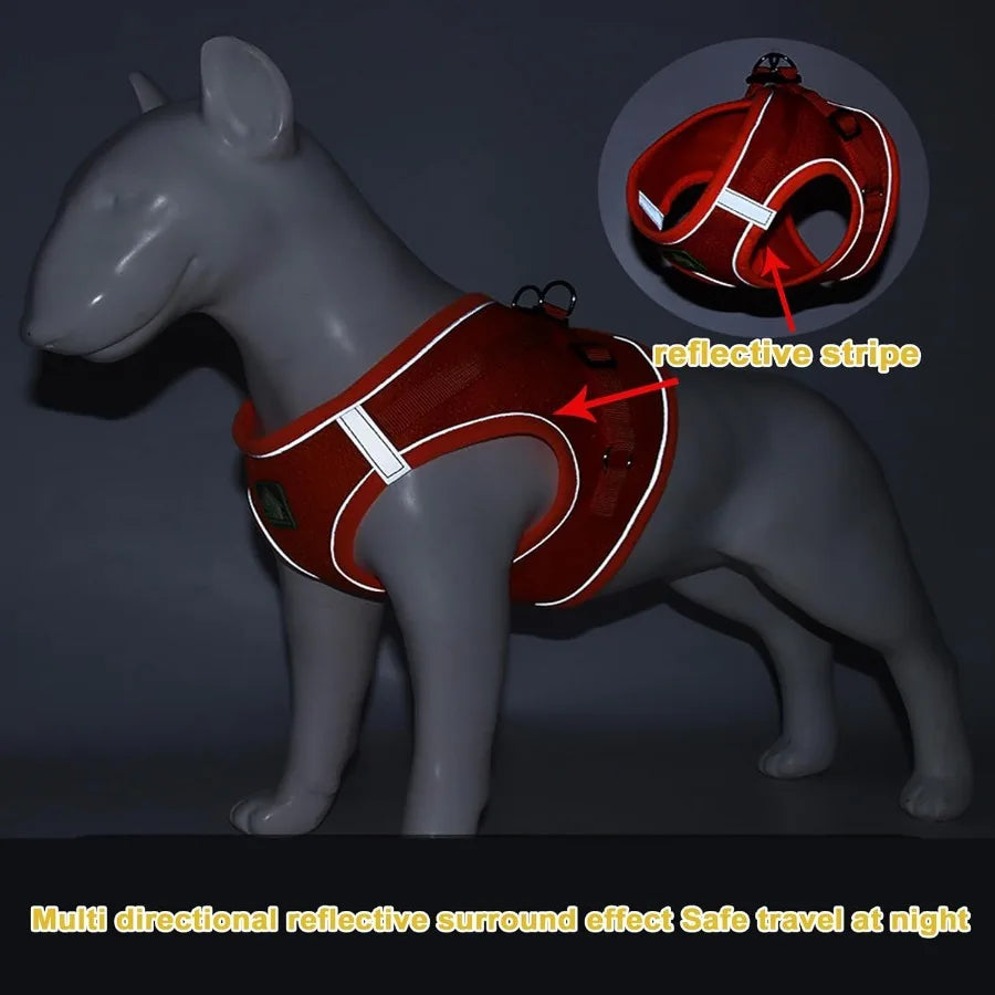 Soft Small Dog Harness and Leash Set Step in Air Mesh Puppy Harness Leash Reflective Adjustable Puppy Vest for Small Dogs Cats.