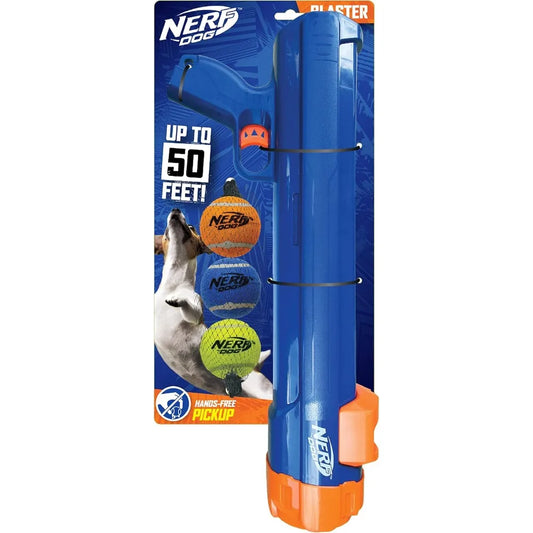 Nerf Dog Large Size Tennis Ball Blaster Dog Toy, Great for Fetch, Hands-Free Reload, Launches up to 50 ft, Single Unit, 20in Bla
