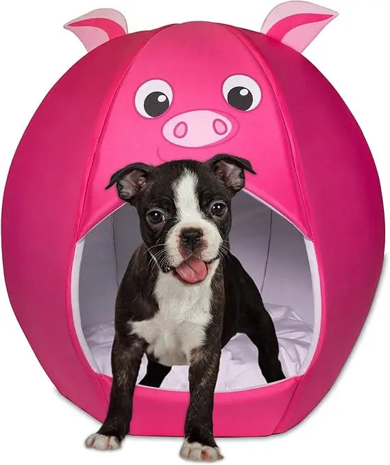 cozy igloo-style dog bed for medium pets with plush interior and pillow insert