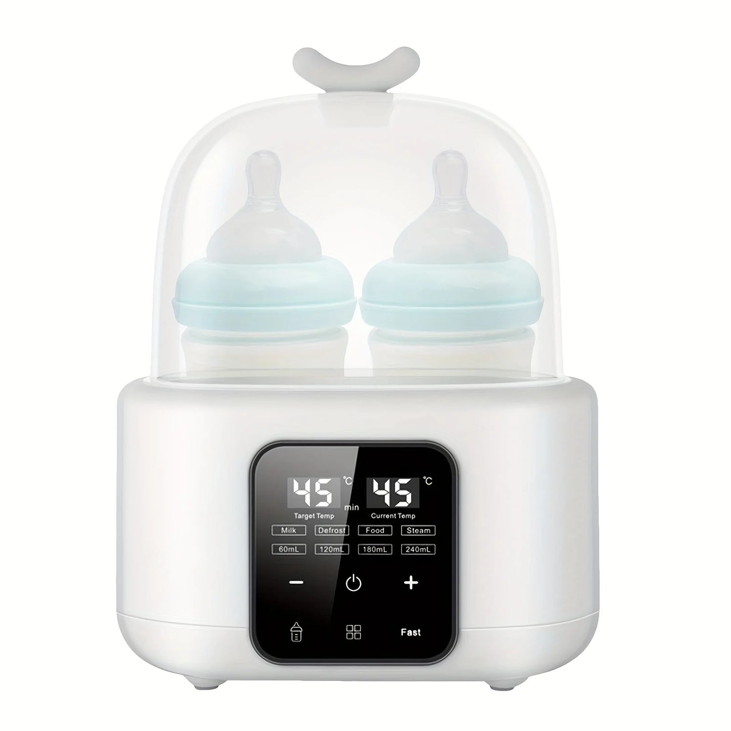 6-in-1 Baby Bottle Warmer with Timer & Temp Control for Formula, Breastmilk, Food Jars, Auto Shut-Off, Compact for Travel