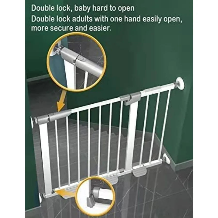 Extra Long Baby Gate for Wide Doorways 85100 inches Extra Wide Large Dog Gate for Indoor Use Child Proof Safety Gate with Secur