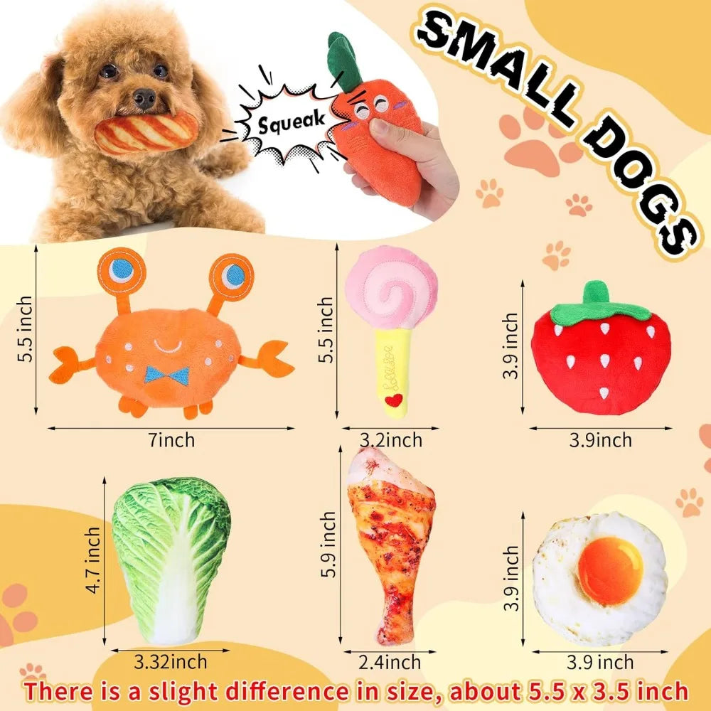 80 Pcs Dog Squeaky Toys Bulk for Small Puppy Dog Stuffed Plush Chew Toys Small Medium Dogs PET Toys with Squeakers for P