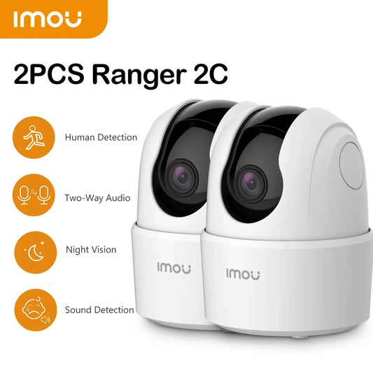 2PCS IMOU Ranger 2C 4MP Wifi Camera Two-way Talk Surveillance Security 360° PTZ Protection Night Vision Smart Tracking Camera