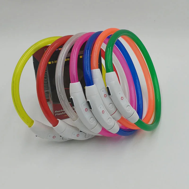 USB Charging Necklace Led Luminous Dog Collar Light , Flashing DIY Glowing Safety Anti Lost Cat Dogs Collar Accessories Supplies