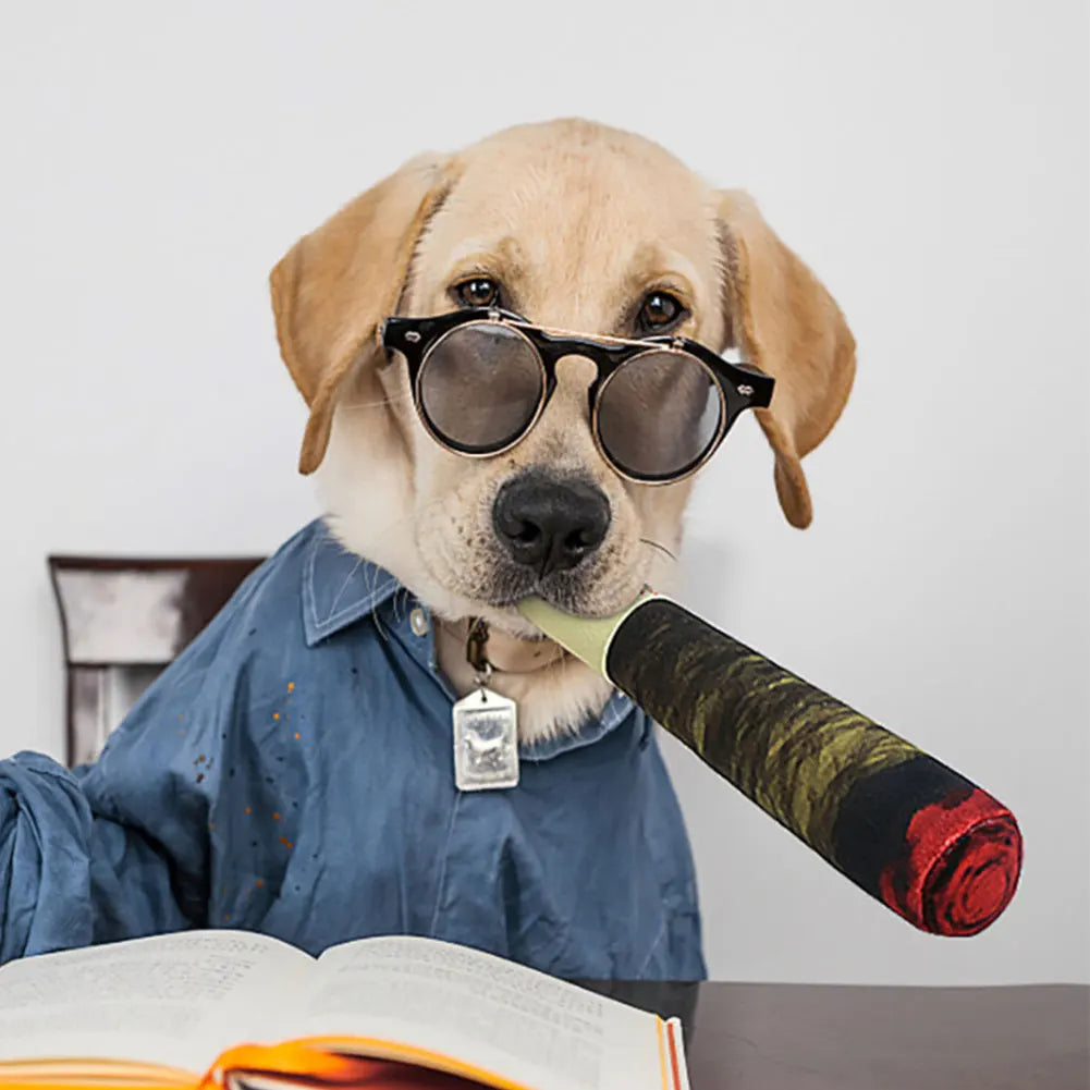 Interactive Dog Sound Toy Simulation Cigar Plush Pet Toy Fun Novelty Dog Toy Creative Chew Toy for Small Medium Large Dogs