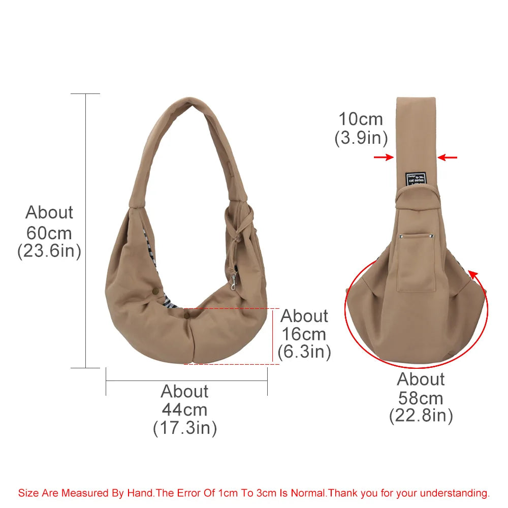 Soft-Sided Carrier for Dogs Cats Puppies Kittens - Breathable Mesh Outdoor Travel Handbag with Safety Tether