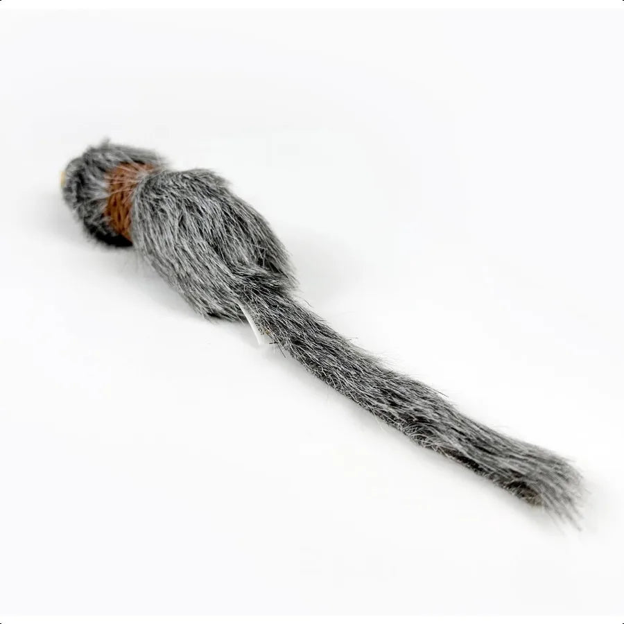 2Pcs Cat Mice ToysFaux Fur Cat Kicker Toy Large Mice with Plastic Body Interactive Catch Play Mouse Toy for Indoor Cats and Kit