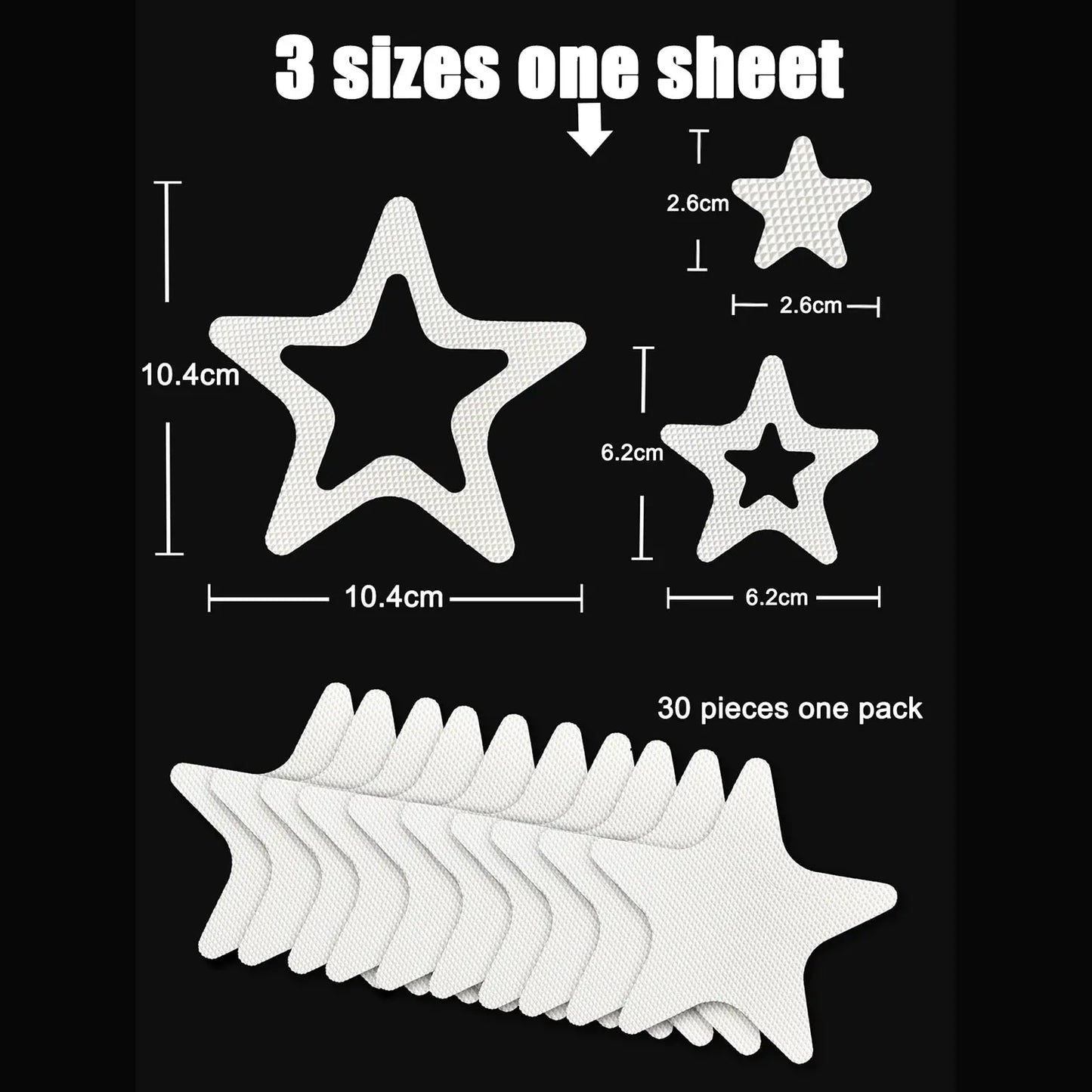 10 PCS Anti Slip Shower Tread Sticker Safety 2026Bathtub Strips Premium Adhesive Star Snowflak Decals for Bath Tub Shower Stairs