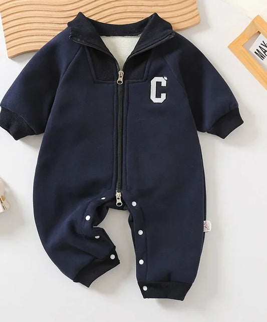 2025 Autumn Winter Baby Rompers Thick Lining Boys Jumpsuits Fur Lining Toddler Clothes Boys Outfit