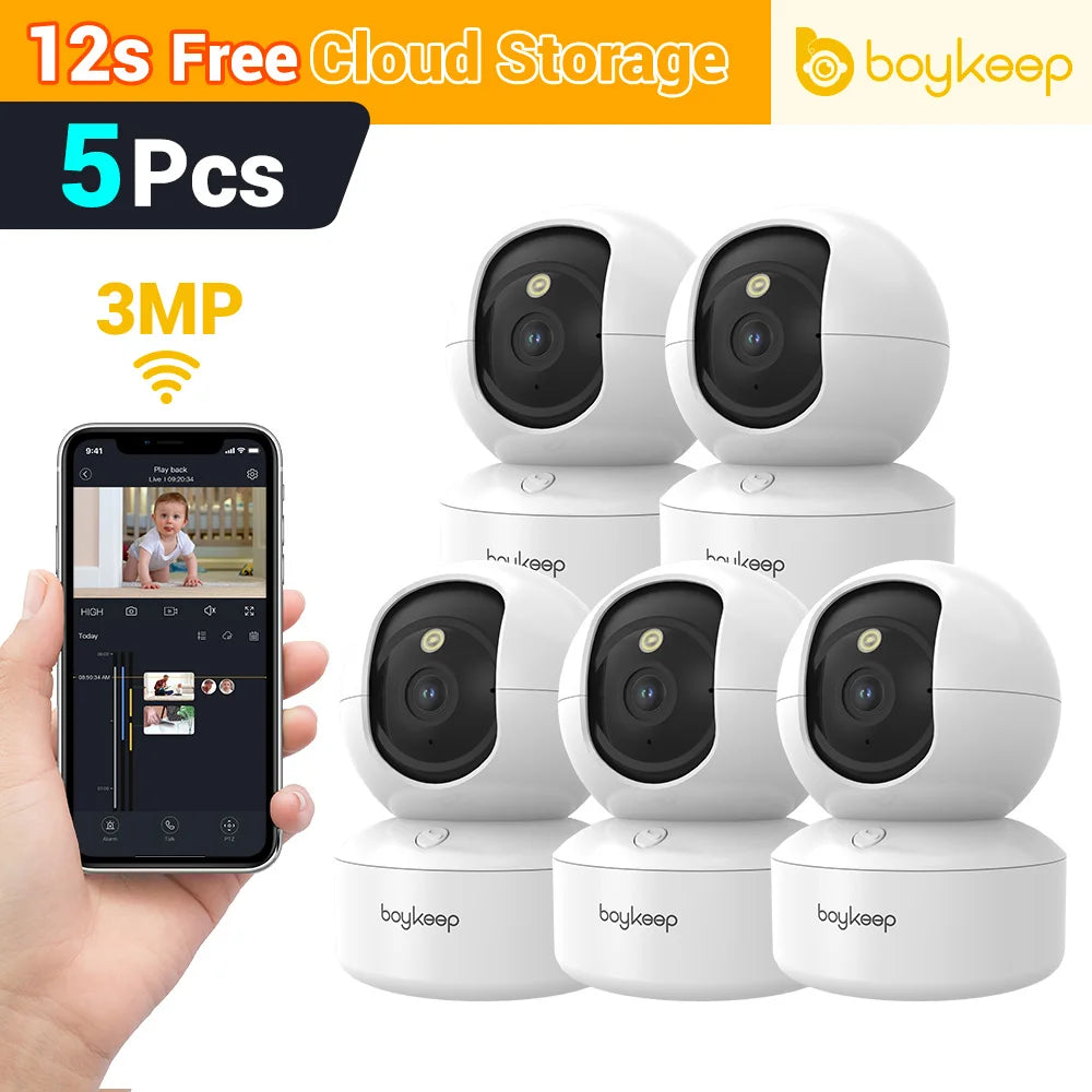 3MP WiFi IP Camera Smart Baby Monitor Home Security 5G WiFi Indoor IP Automatic Tracking 24/7 Video Surveillance