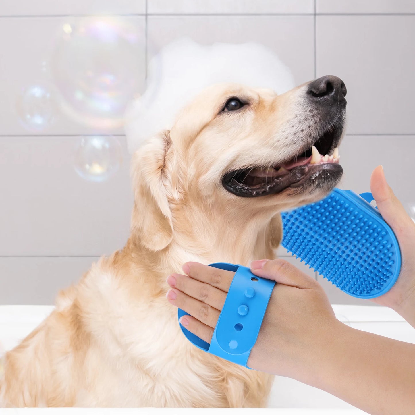 6PCS Pet Grooming Kit Silicone Dog Bath Brush Dog Toothbrush Finger Dog Bath Gloves Dog Shampoo Brush Cat Dog Bathing Supplies