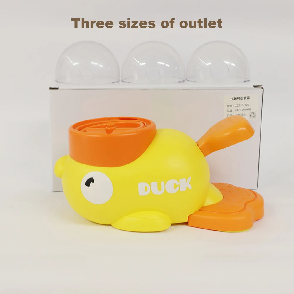 Yellow Duck Dog Slow Feeder Adjustable Pet Automatic Feeder Non Slip Pet Interactive Toy for Dog Cat Intelligent Training Toy