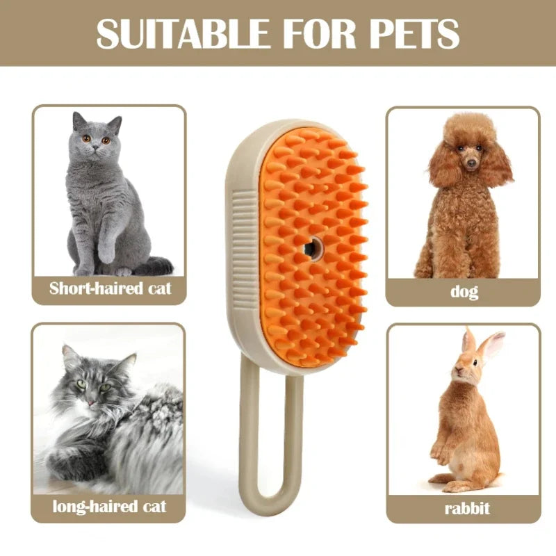 Steam Brush Cat Brush Cats Vaporizer Pet Hair Brush Remover Pets Cleaning Steamy Spray Massage Comb 3in1 Grooming Supplies