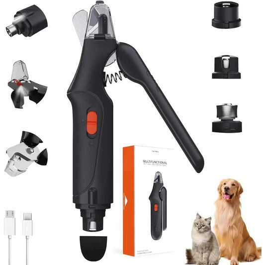2 in 1 Rechargeable Dog and Cat Nail Clippers with Catcher and Builtin Light for Large and Small Breeds Silent Groom Pro Claw T