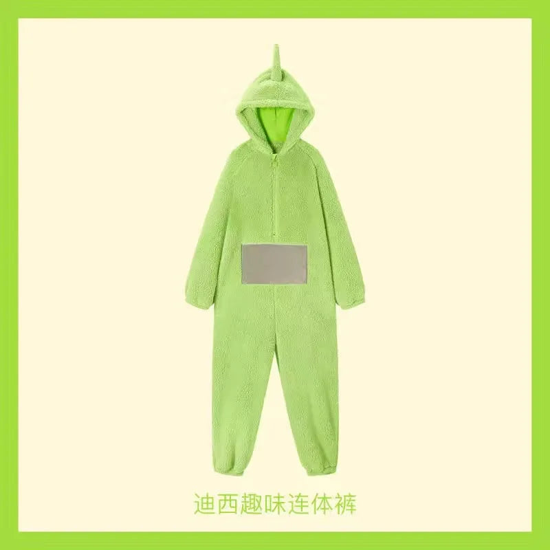 Adults Kids Onesies Soft Long Sleeves Pajamas Dipsy Tinky Winky Po Lala Costumes Home Clothes Women Unisex Homewear Jumpsuit