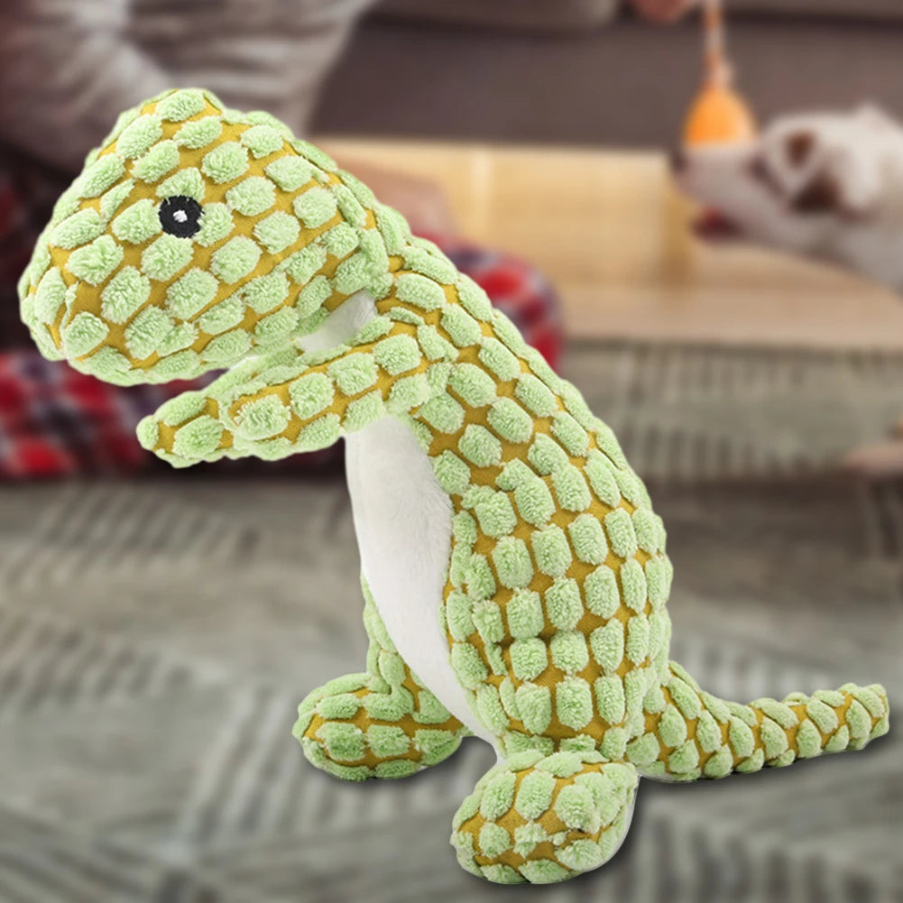 Dino Sounding Interactive Dog Toy Stuffed Plush Dog Toy Soft Pet Plush Toy for Aggressive Chewers
