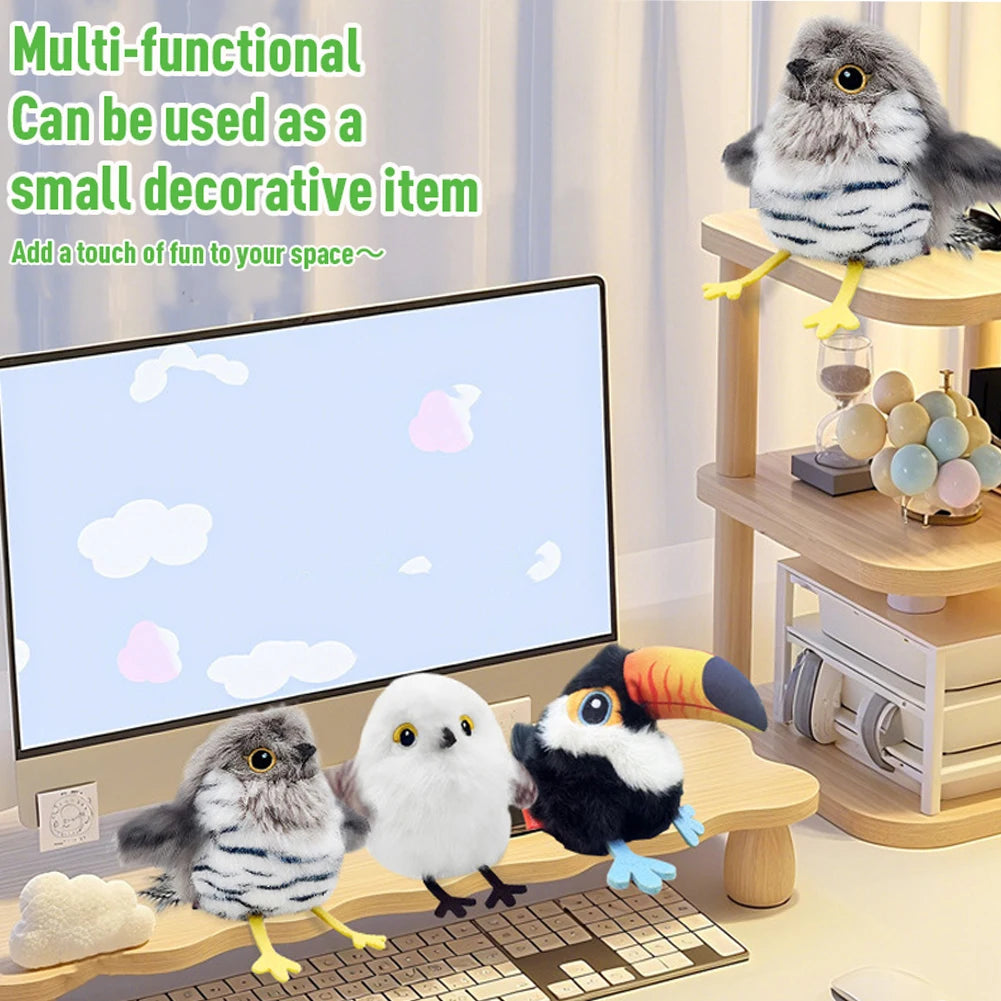 Flapping Bird Activated Kitten Toy Interactive Cat Exercise Toys Active Moving Pet Plush Toy for Kitten Or Small Dogs