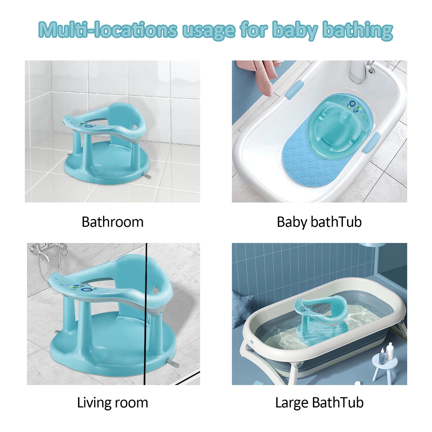 Baby Bath Seat,Baby Bath Chair, Newborn Shower Seat Bathtub Seat Cushion Children's Wrap-Around Shower Chair for 6 Months&Up (Cy