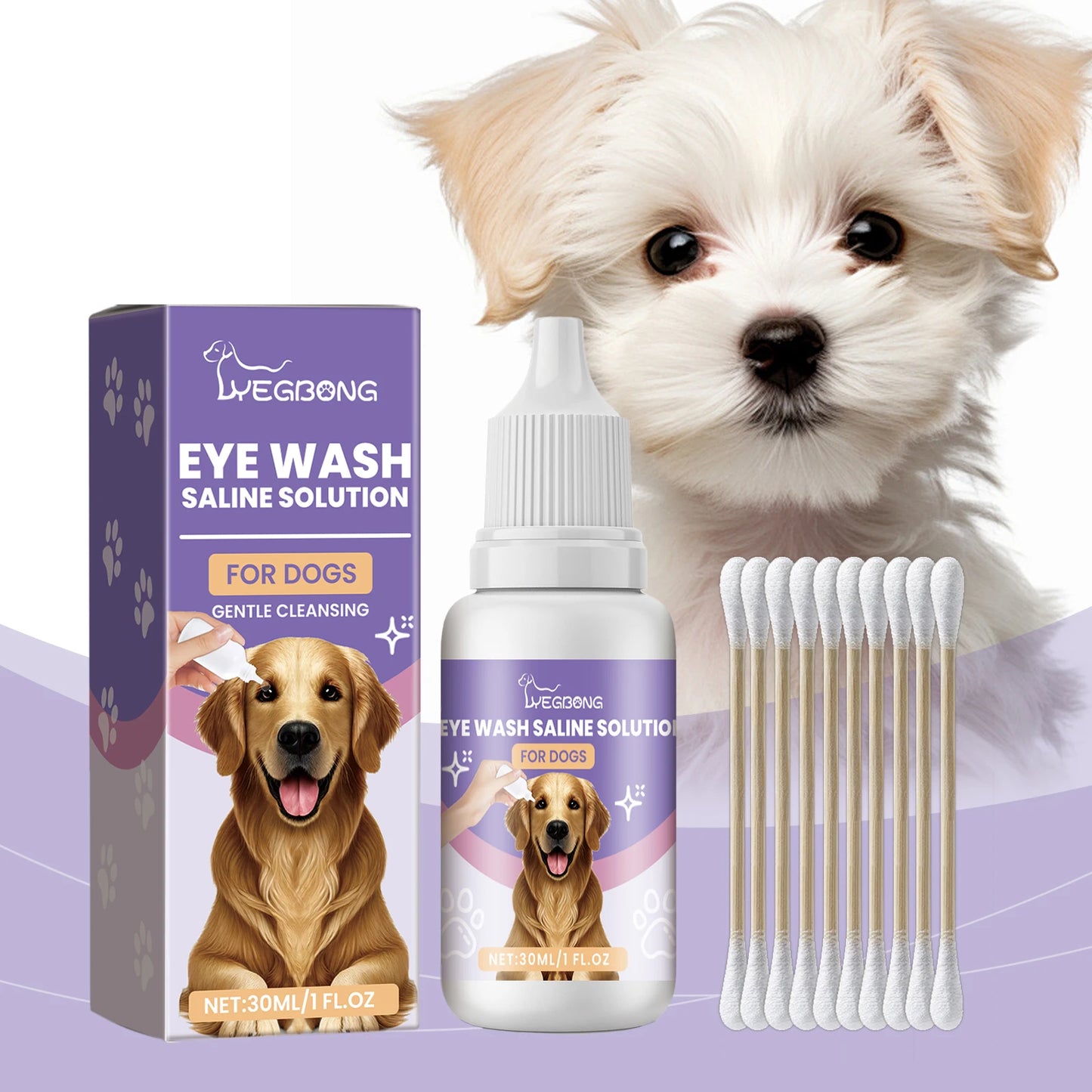 1-4PCS Dog Eye Wash Saline Solution Gently Cleans Tear Stains Soothes Irritation Relieves Discomfort Safe for Daily Eye Care