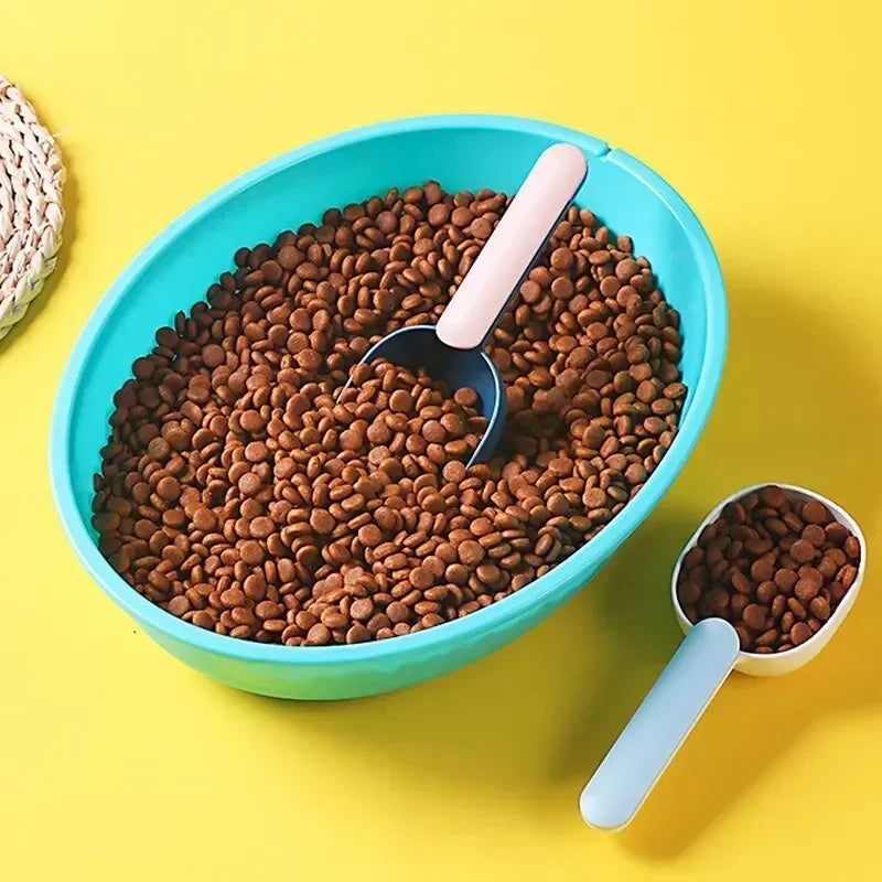 2PCS Dog Food Scoop Multifunctional Pet Feeding Spoon with Sealing Clip Grade Plastic Cat Food Dedicated Measuring Spoon