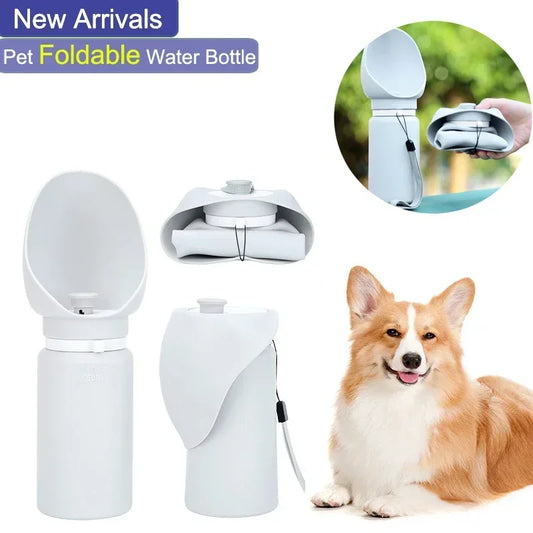 550ml Folding Pet Water Bottle Outdoor Walking Mug Portable Travel Water Kettle for Puppy Cats Dogs Drinking Water Dispenser Cup