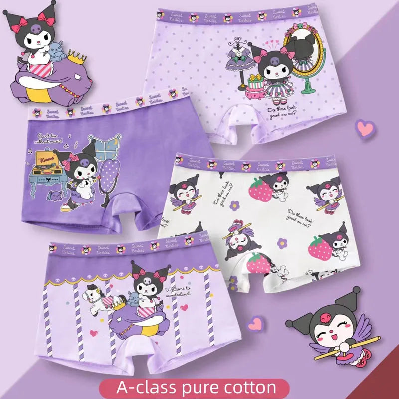 4-Pack Children's Pure Cotton Underwear Boys And Girls Princess Cartoon Underwear