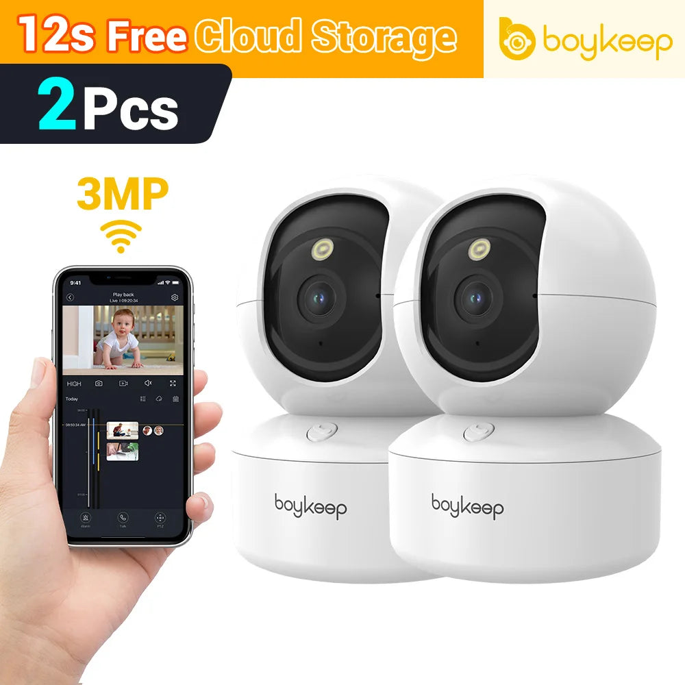 3MP WiFi IP Camera Smart Baby Monitor Home Security 5G WiFi Indoor IP Automatic Tracking 24/7 Video Surveillance