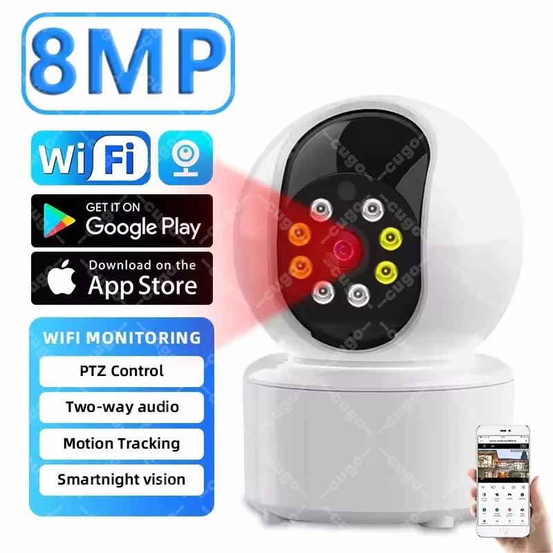 4K Smart WiFi IP Camera Indoor Wireless Security Baby Monitor Supports Two-way Audio Color Night Vision Home Surveillance Camera