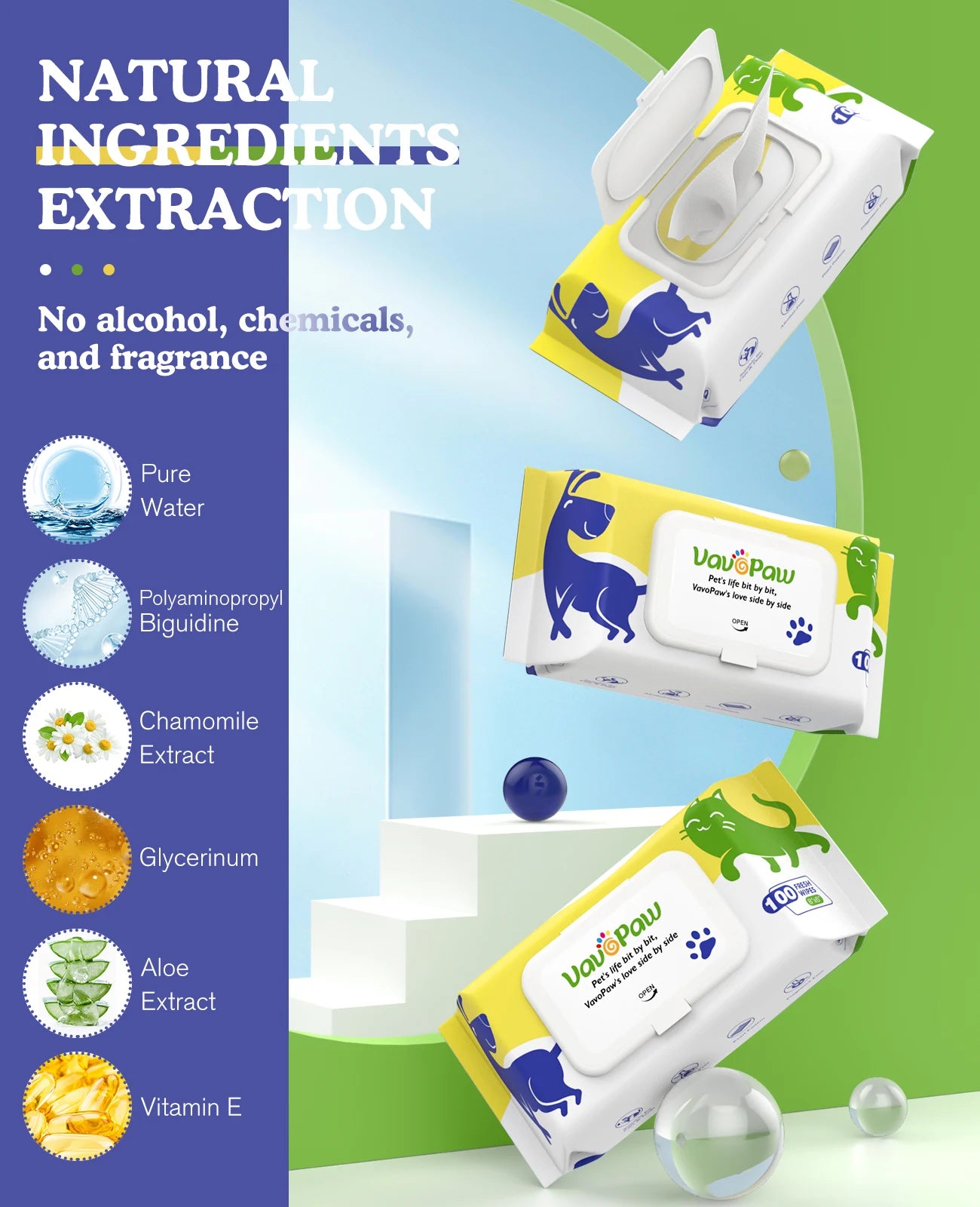 Dog Wipes Puppy Wipes for Face Eye Ears Body Bath Unscented Hypoallergenic Thick Dog Grooming Wipes for Cleaning Deodorizing