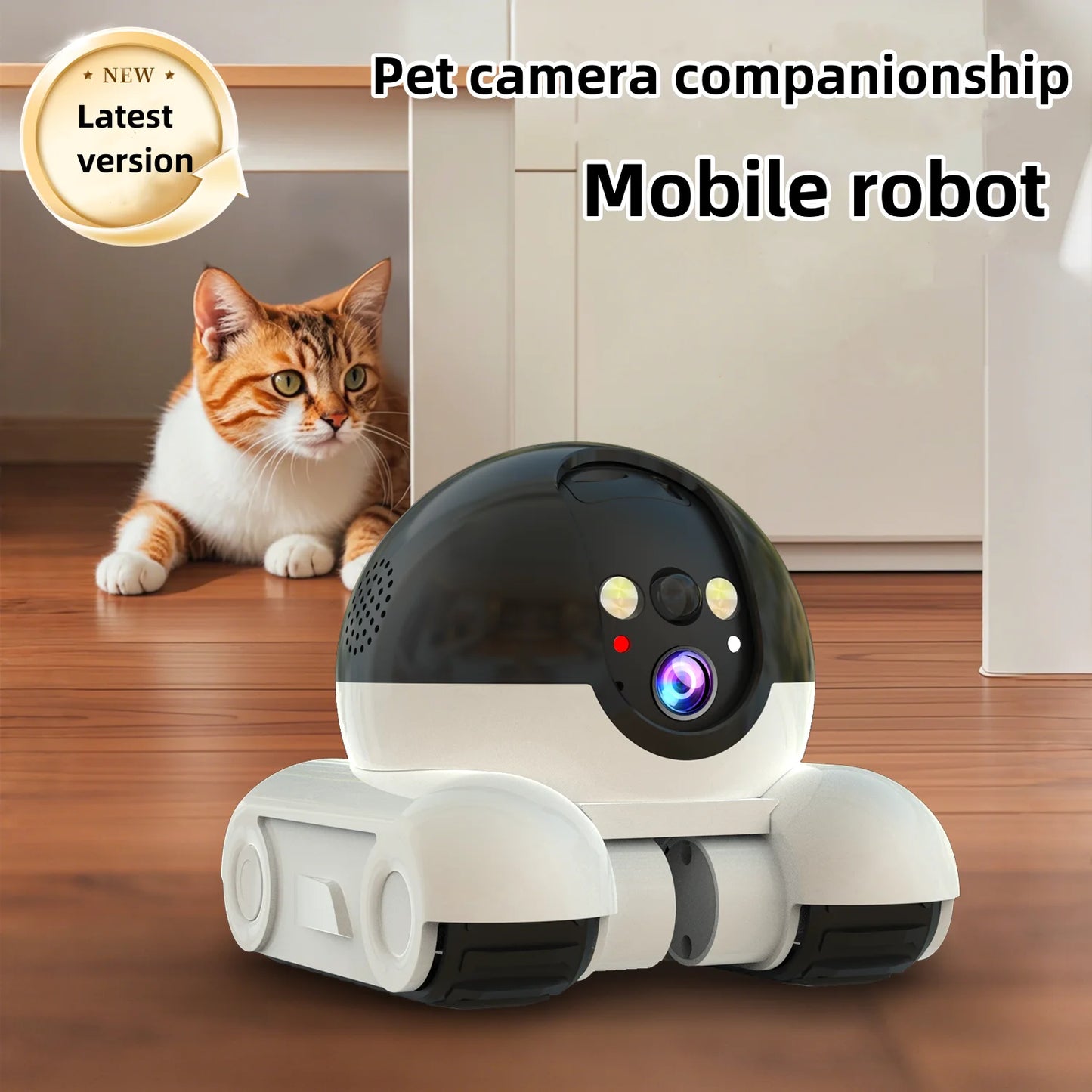 Smart Home Security4K PTZ Robot Two-way Audio Color Night Vision Surveillance Baby Pets Monitor Dual Lens  Camera Wireless Wifi